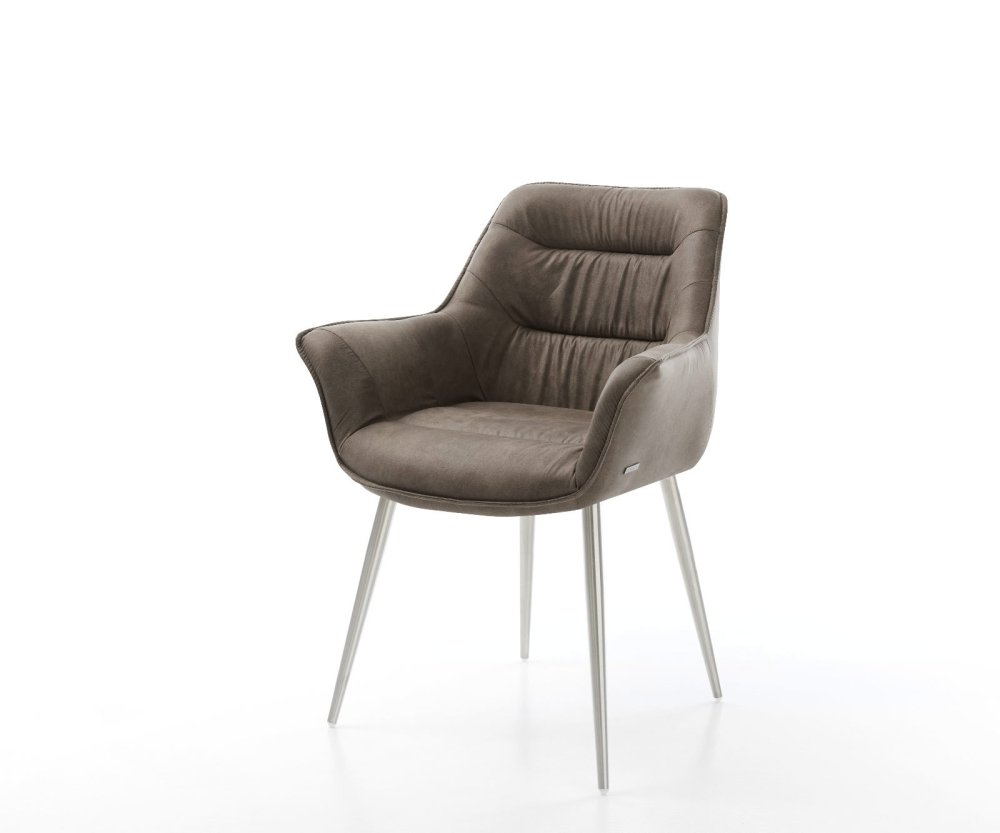 Jedálenská stolička Kaira-Flex mikrovlákno taupe vintage 4-nohá zúžená