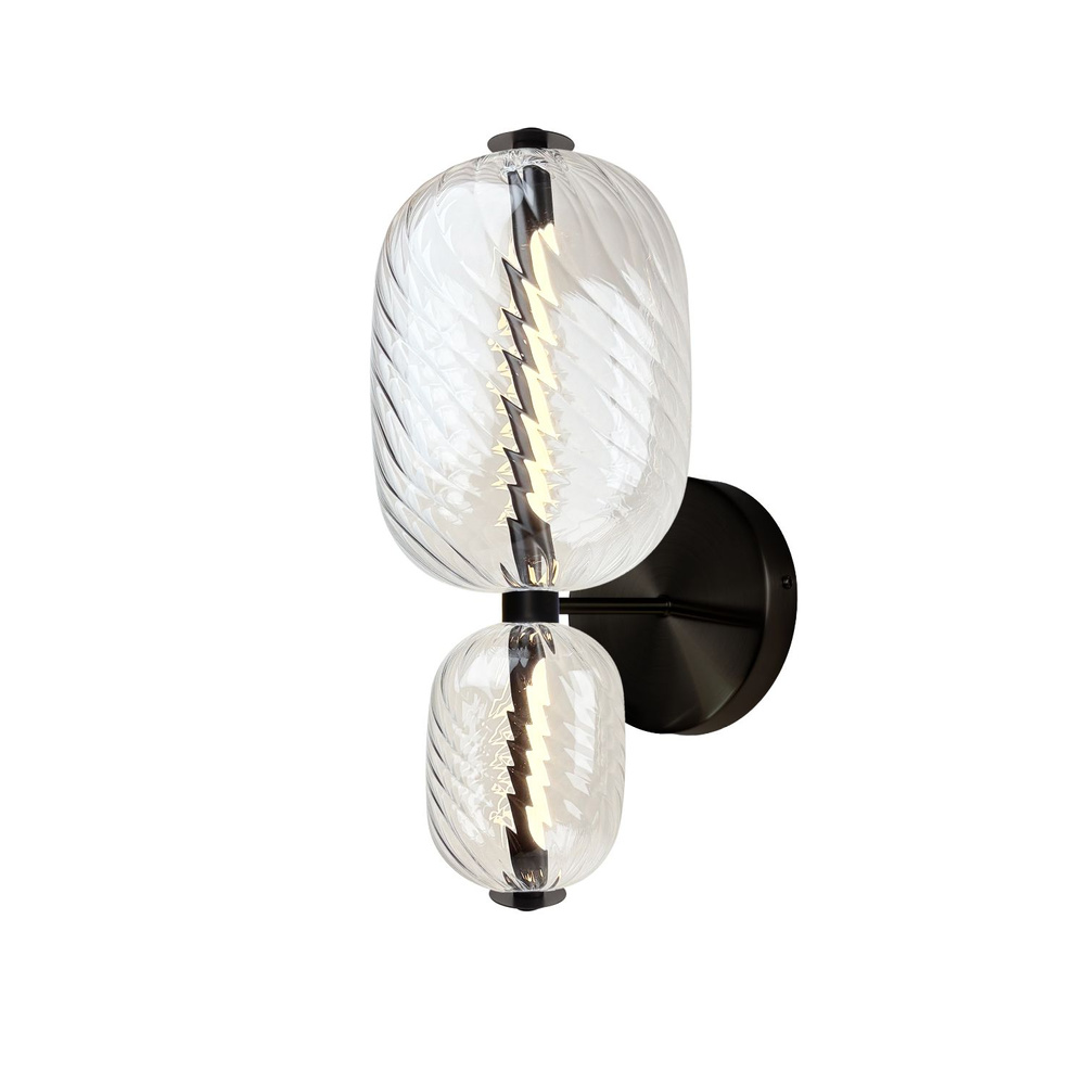 PLAYA lampa kinkiet czarny 10W LED 3000K klosz owalny bezbarwny