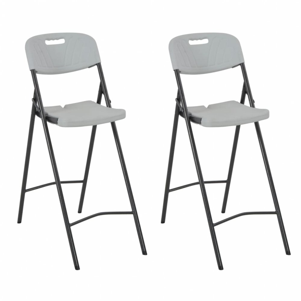 Skladacie barové stoličky 2 ks biela / čierna