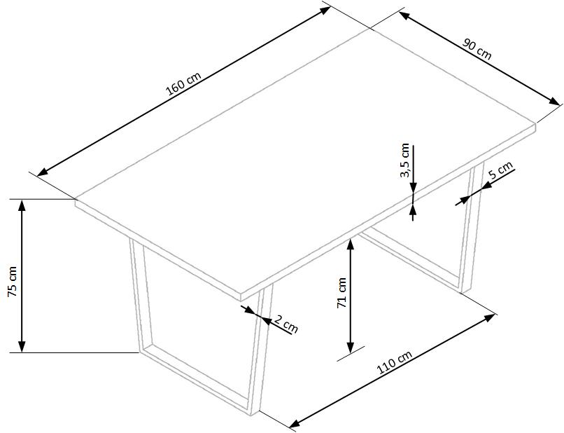 Jídelní stůl ULRICH Halmar Obrázek