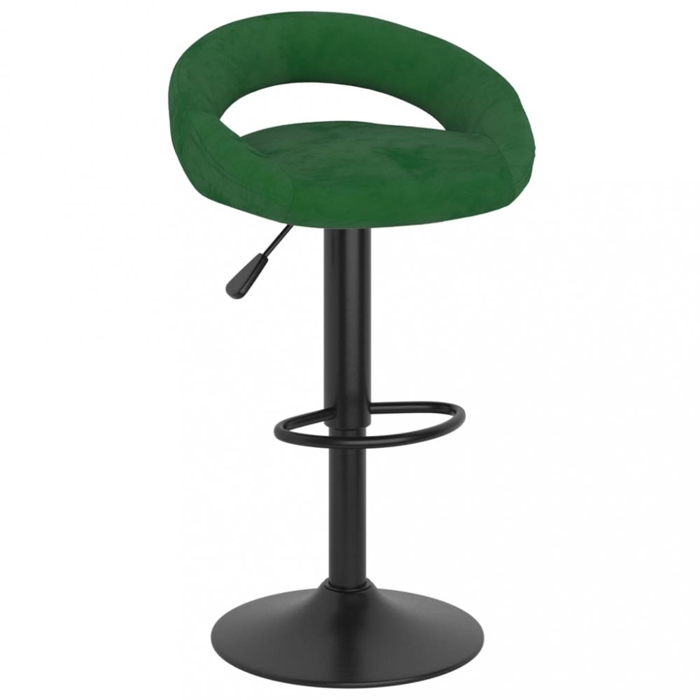 Barová stolička zamat / kov Dekorhome Tmavo zelená