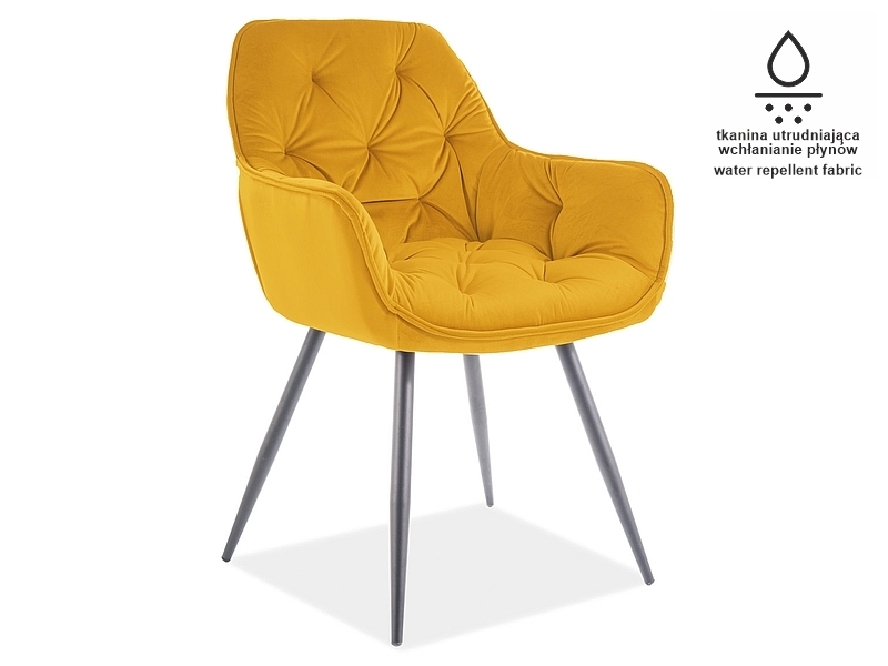 Jídelní křeslo CHERRY ELVET MATT Signal Žlutá
