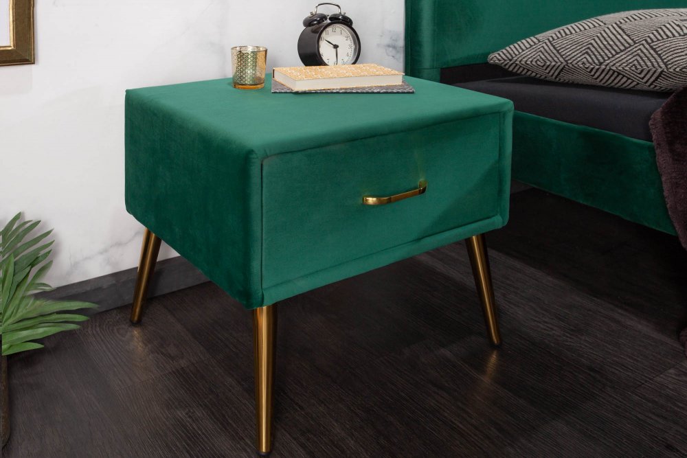 Noční stolek FAIDRA Dekorhome Smaragdová