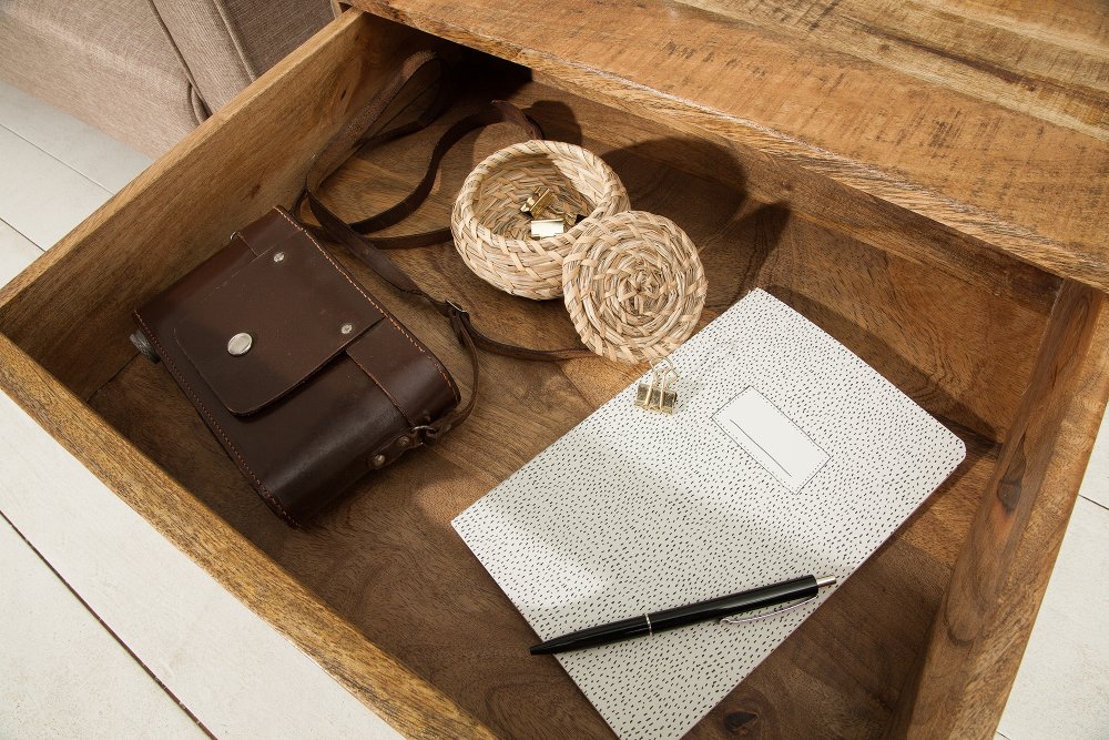 Odkládací stolek FILEMON Dekorhome Přírodní dřevo Obrázek