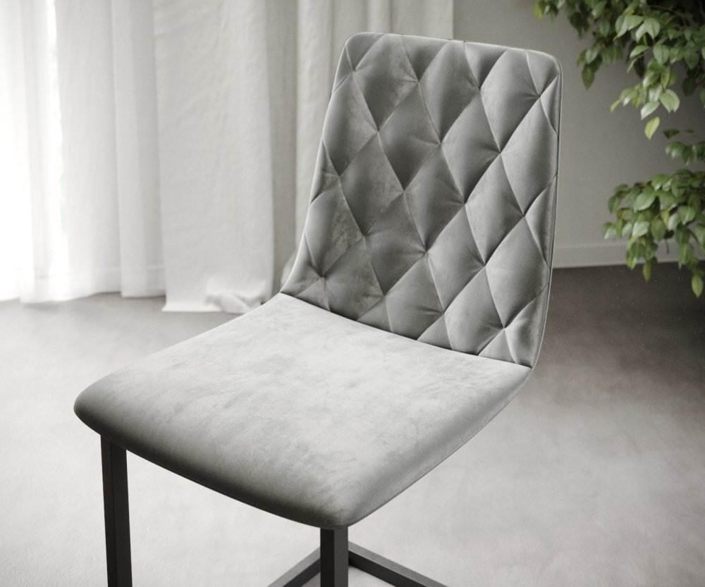 Sada 4 konzolových jídelních židlí Trado-Adesso Light Grey Obrázek
