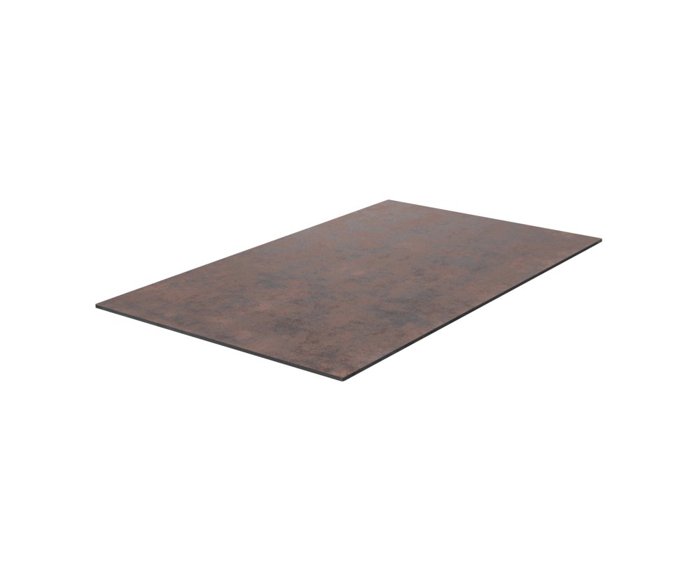 Stolová deska Edge 140x90 cm sklo hnědá vintage
