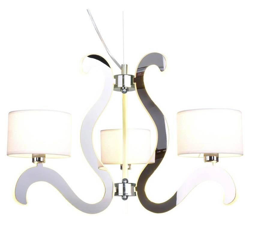 Závesná lampa chróm 3xE14 + LED Ambrosia