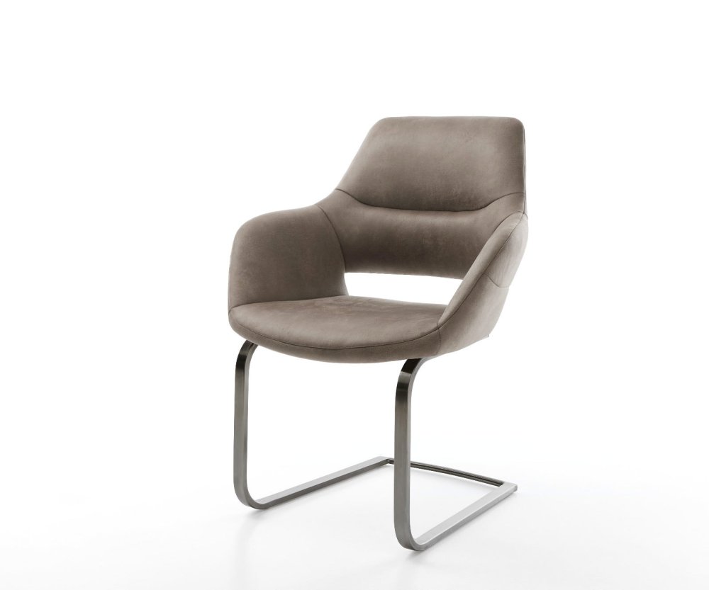 Konzolové kreslo Yago-Flex s podrúčkami z mikrovlákna taupe Vintage
