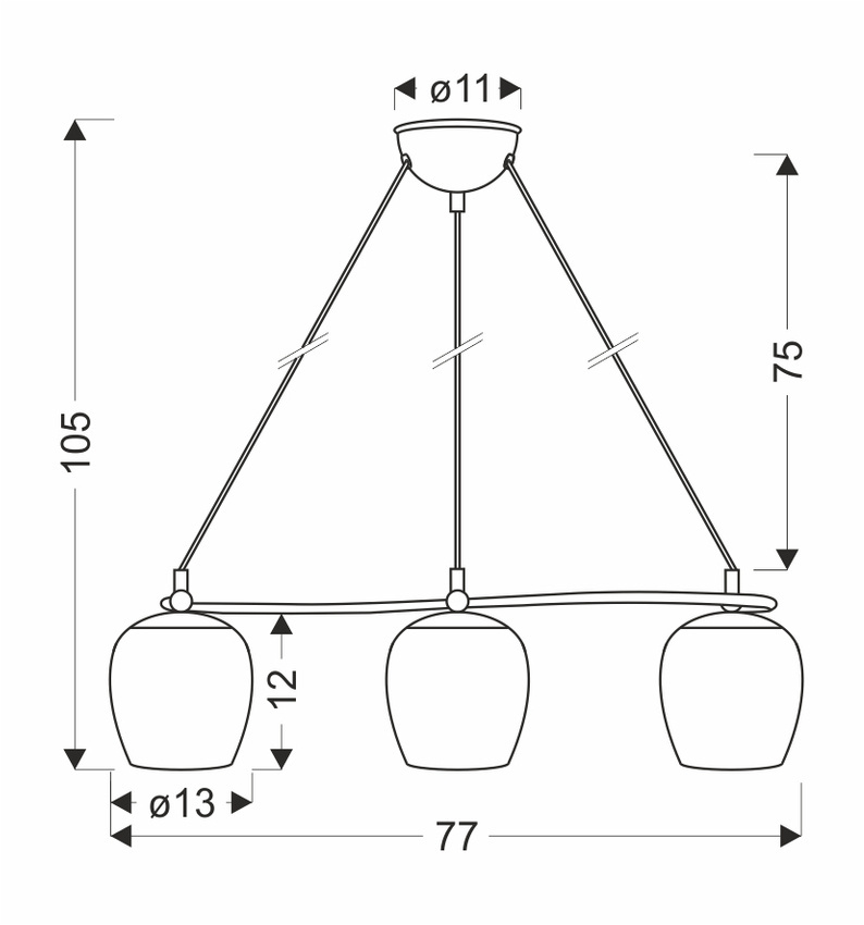 Závesná lampa Serano patinovaná 3x60W E27 krémové tienidlo