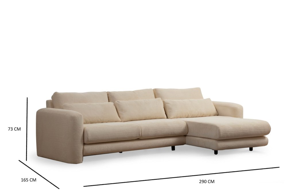 Rohová sedací souprava Lily Corner Right Beige (obrázek 3)
