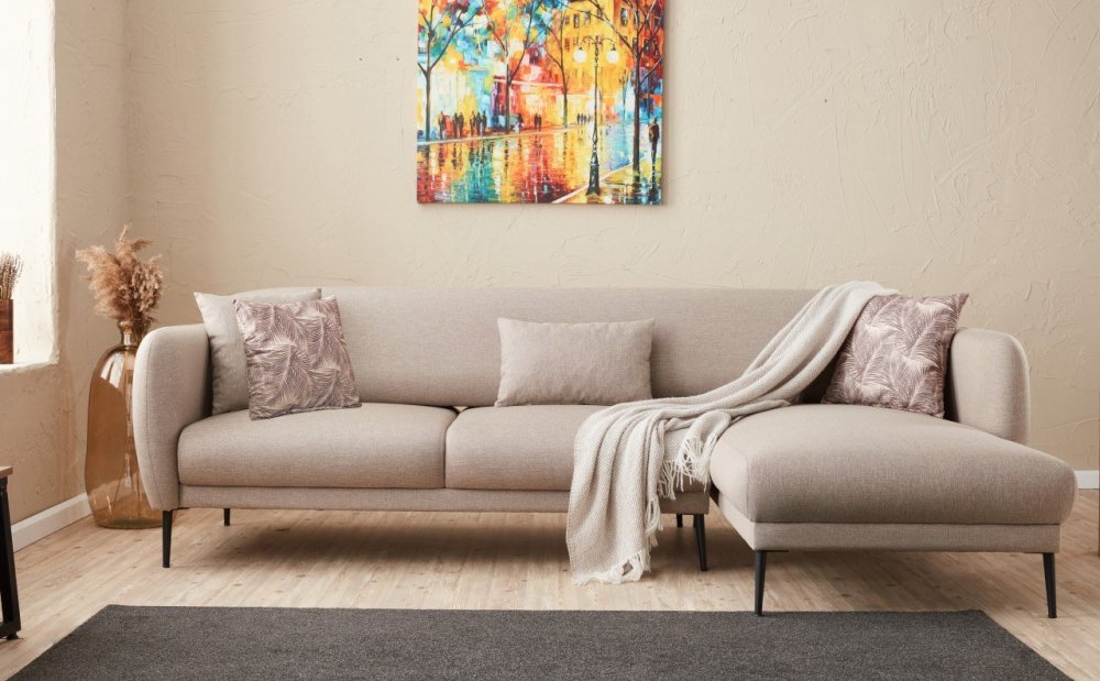 Rohová rozkladacia pohovka Venus R - Cream