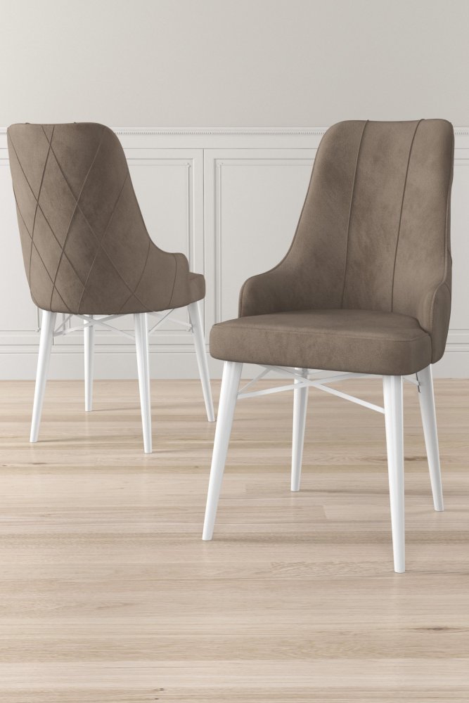 Súprava stoličiek (6 kusov) Neta - Cappuccino, White