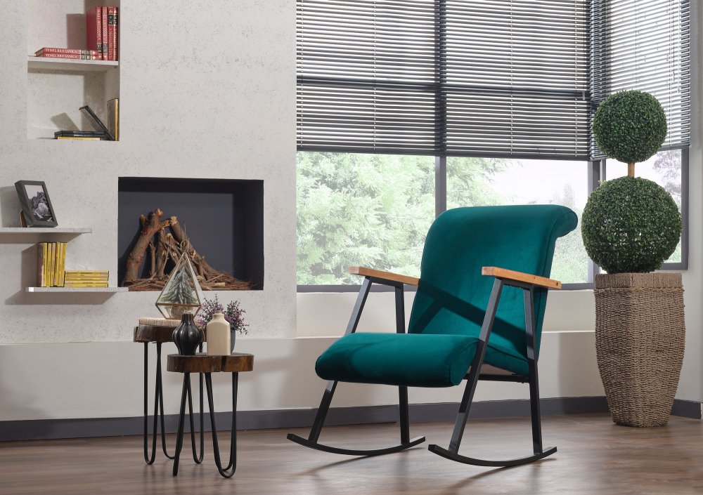 Hojdacie kreslo Yoka - Petrol Blue