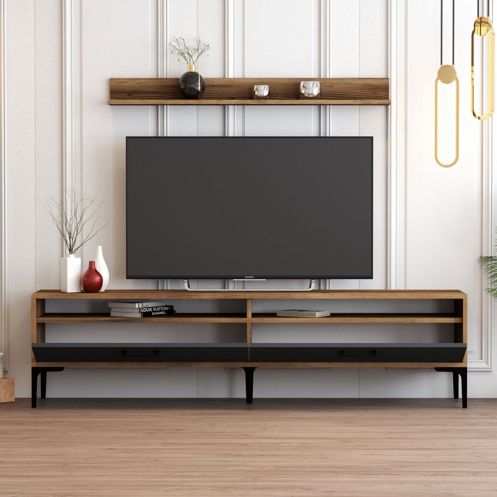 TV stěna / Sestava pod TV Istanbul - Walnut, Anthracite (obrázek 5)