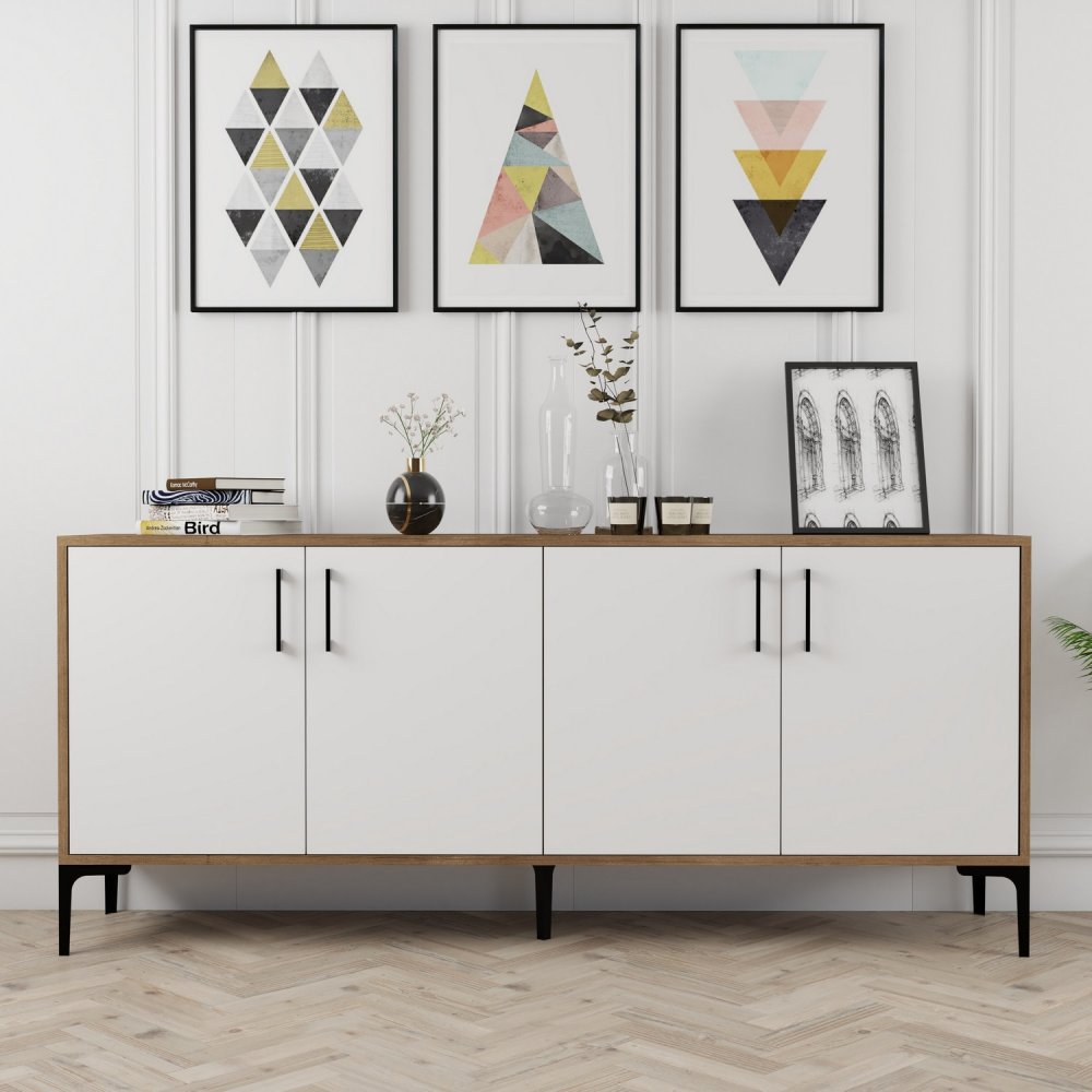 Konzolový stolek Kiev - Walnut, White (obrázek 6)