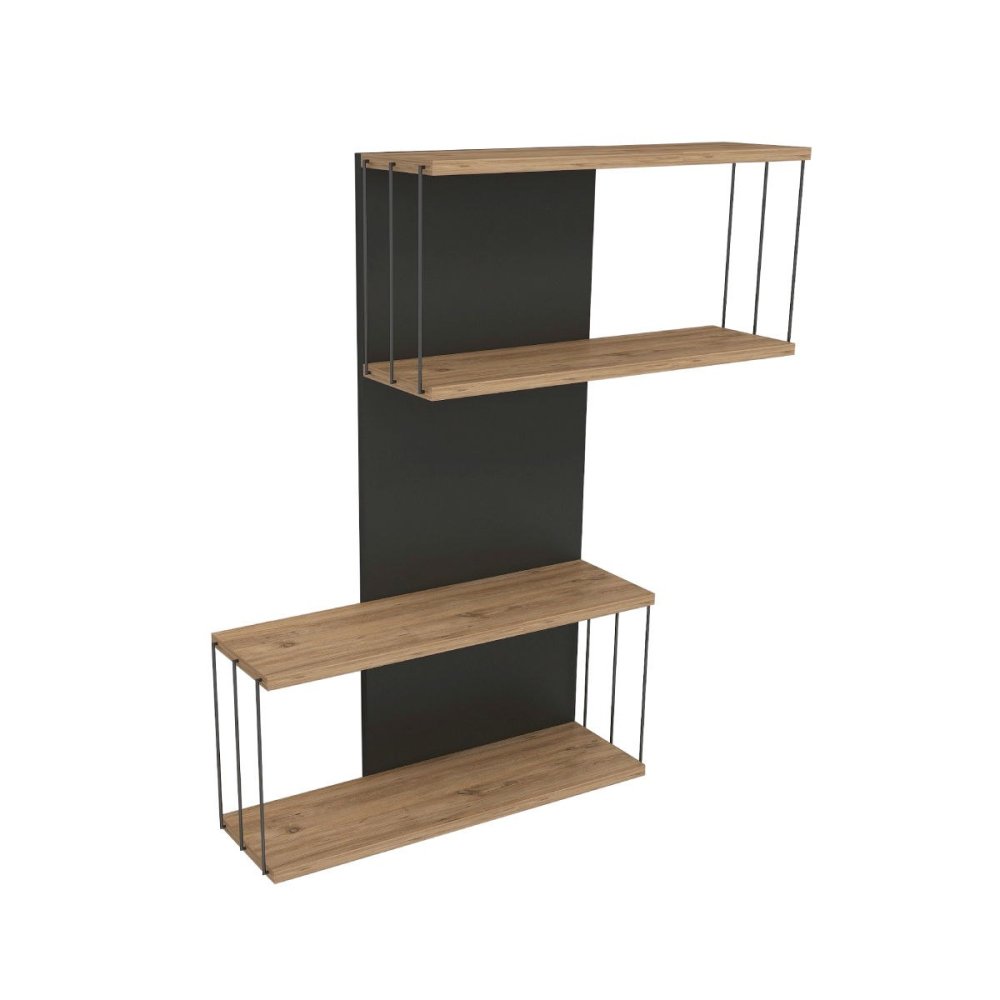 Nástěnná police Destan - Anthracite, Pine (obrázek 3)