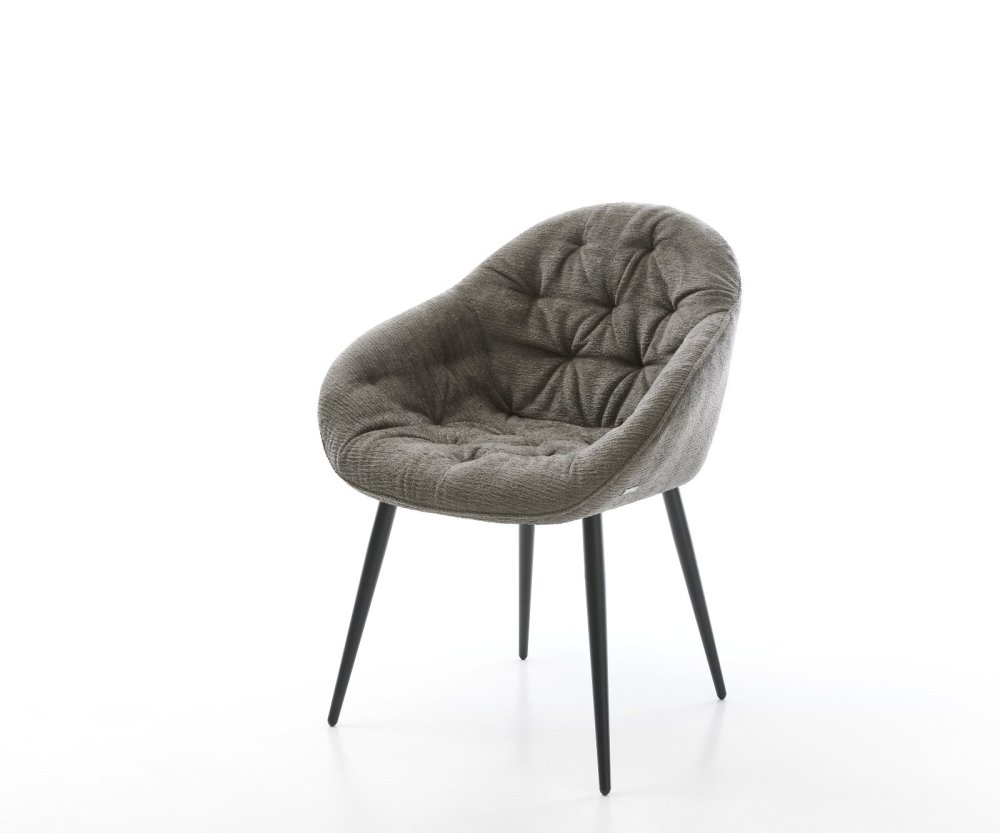 Jedálenská stolička Gaio-Flex bouclé mäkký tmavobéžová 4-nohá zúžená