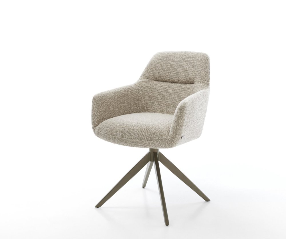 Jedálenská stolička Pejo-Flex tkanina mäkký béžová krížová podstava