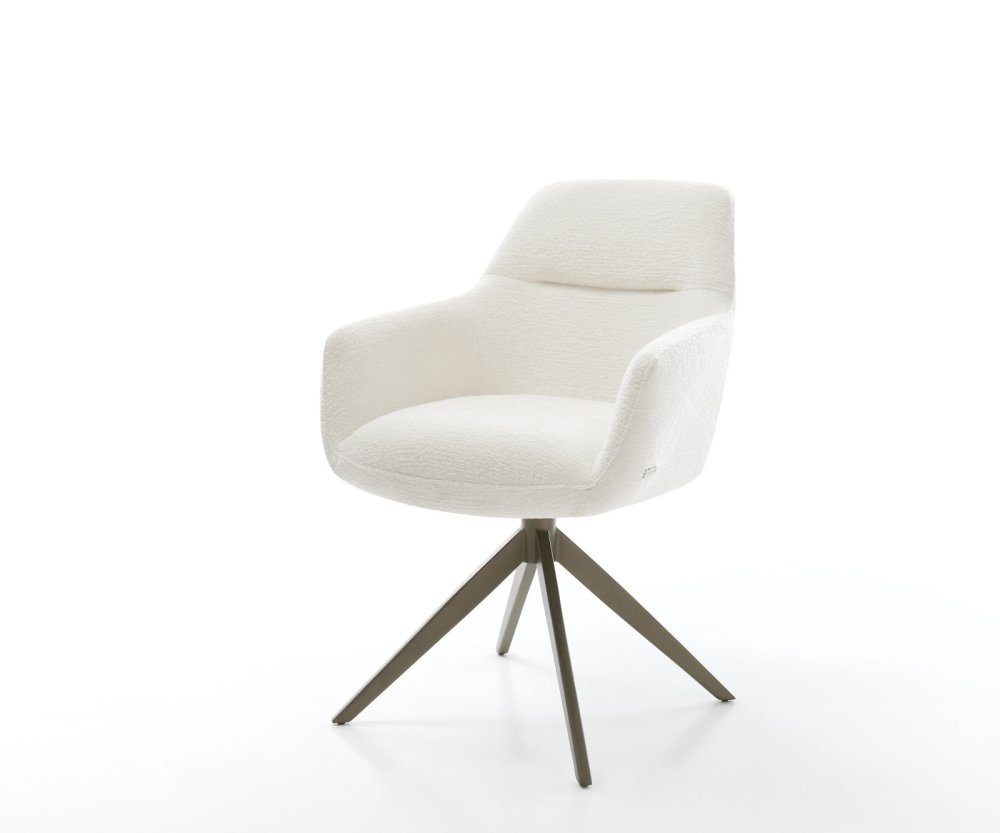 Jedálenská stolička Pejo-Flex bouclé mäkký béžová krížová podstava