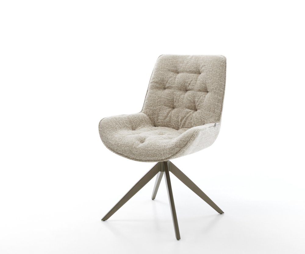 Jedálenská stolička Taimi-Flex tkanina mäkký béžová krížová podstava