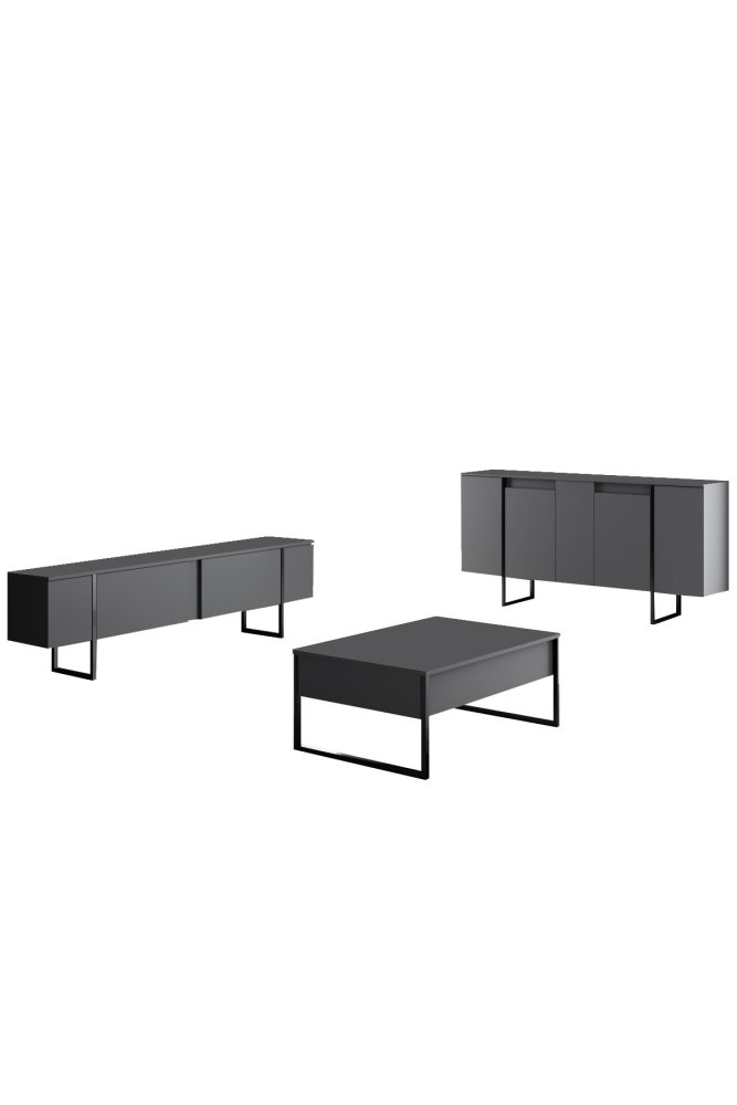 Living Room Furniture Set Luxe - Anthracite, Black (obrázek 7)