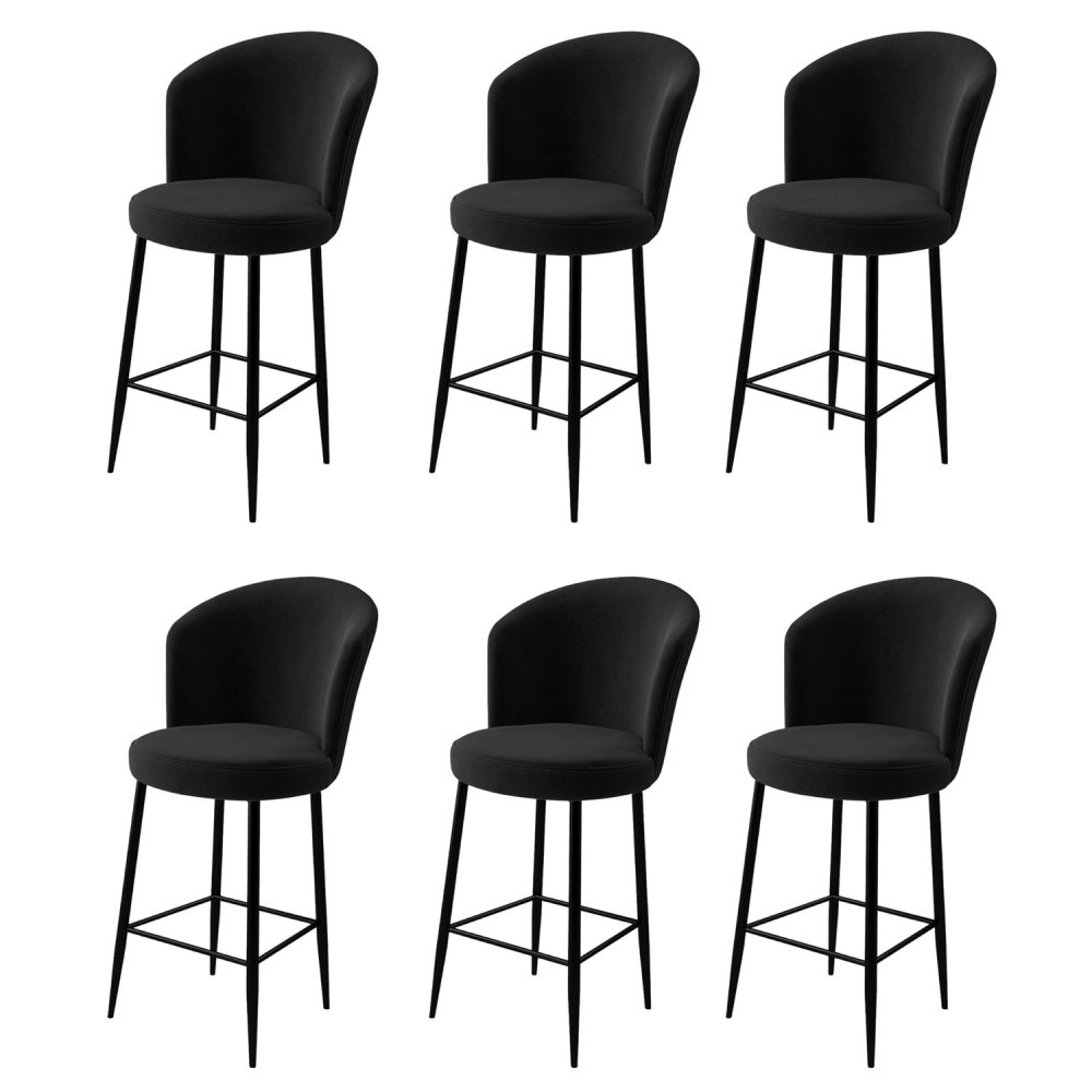 Bar Stool Set (6 Pieces) Alte - Black (obrázek 2)