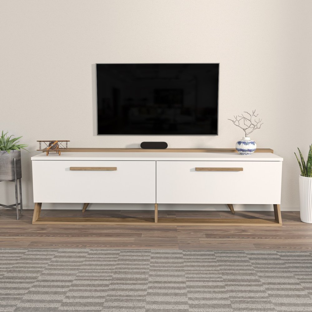 TV stolek Astrid - White, Walnut (obrázek 5)