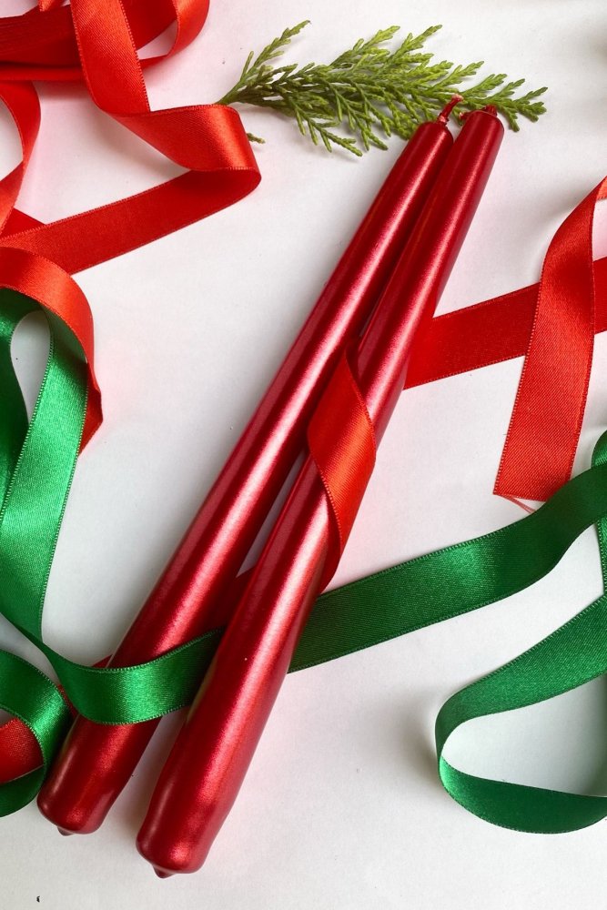 Súprava sviečok (2 kusy) Premium Christmas 2 - Dark Red