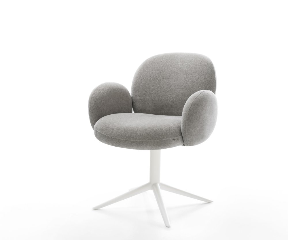 Jedálenská stolička Nube-Flex s opierkami texturovaná látka mäkký sivá