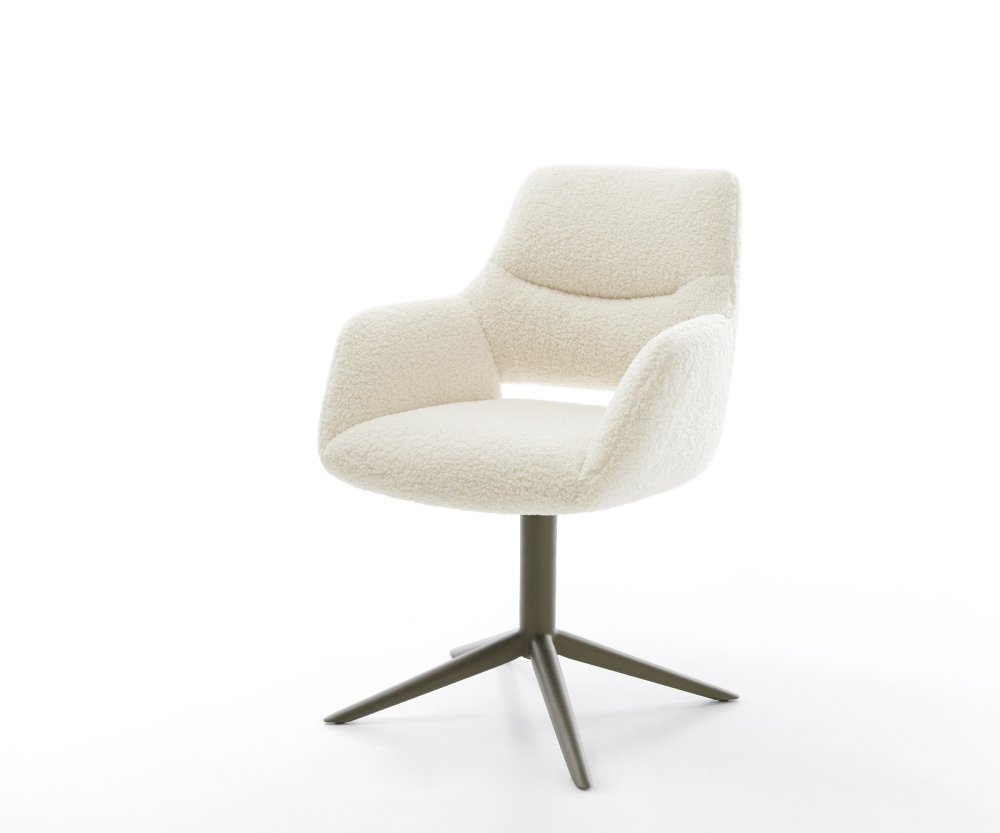 Jedálenská stolička Yago-Flex s opierkami teddy látka béžová krížová