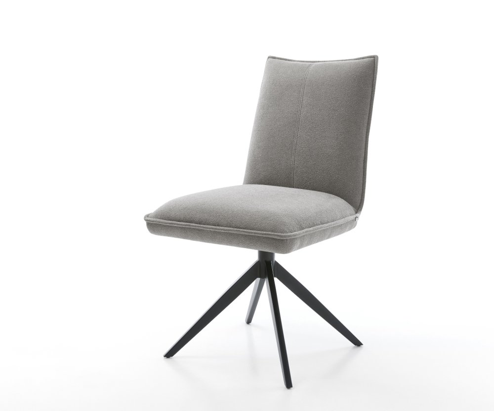 Jedálenská stolička Lelio-Flex štruktúrovaná látka mäkký sivá krížová
