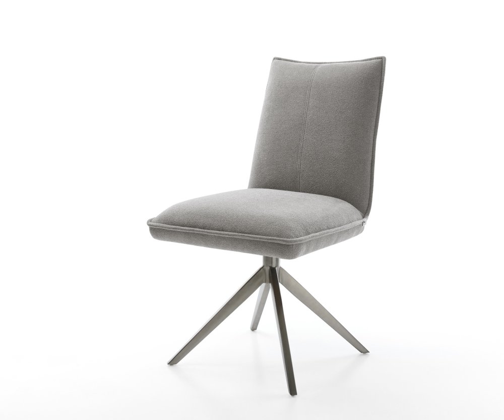 Jedálenská stolička Lelio-Flex štruktúrovaná látka mäkký sivá krížová