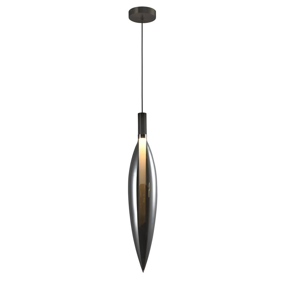 Lampa wisząca Nordic szklana pojedyncza dymiony klosz do jadalni