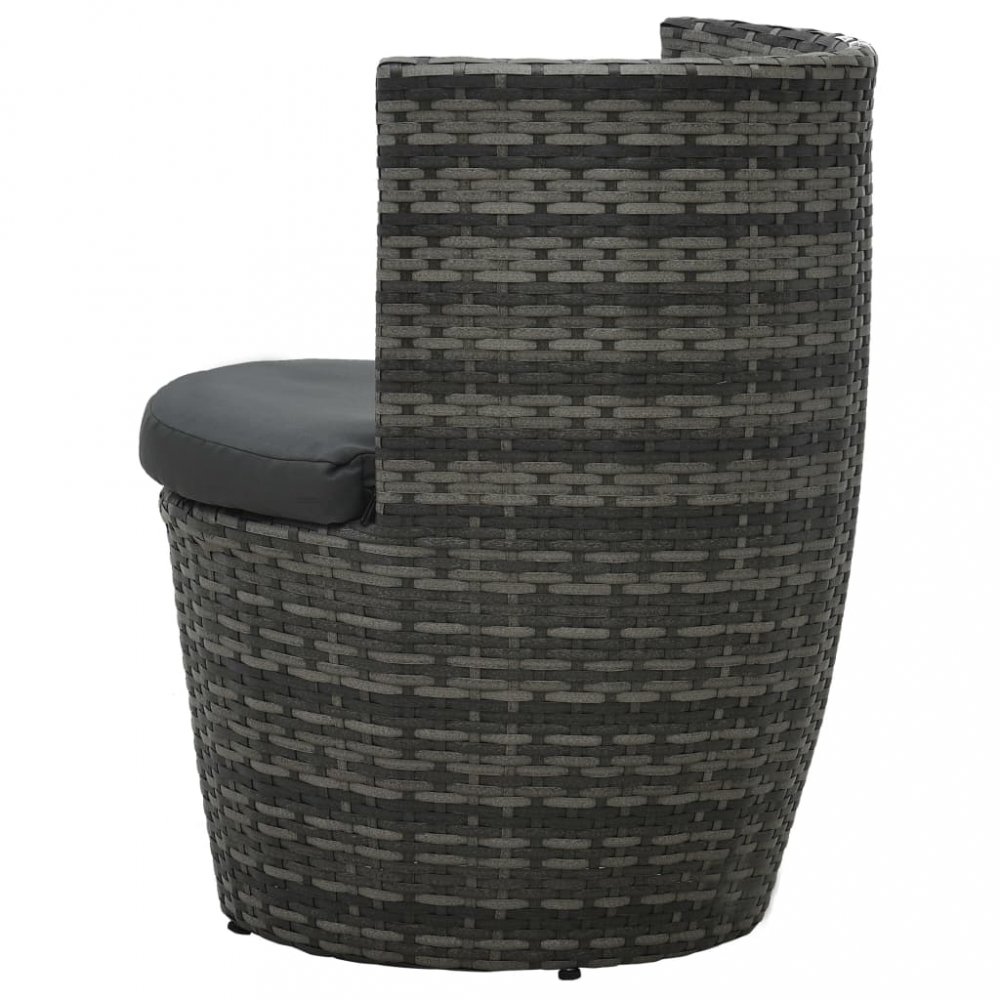 Záhradný jedálenský set 3 ks sivá Dekorhome