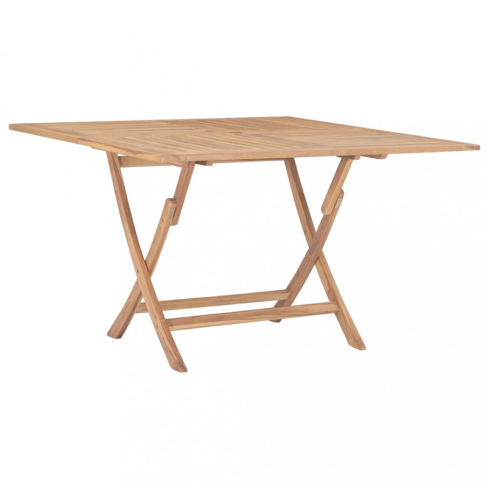 Skládací zahradní stůl 120x120 cm teakové dřevo Dekorhome
