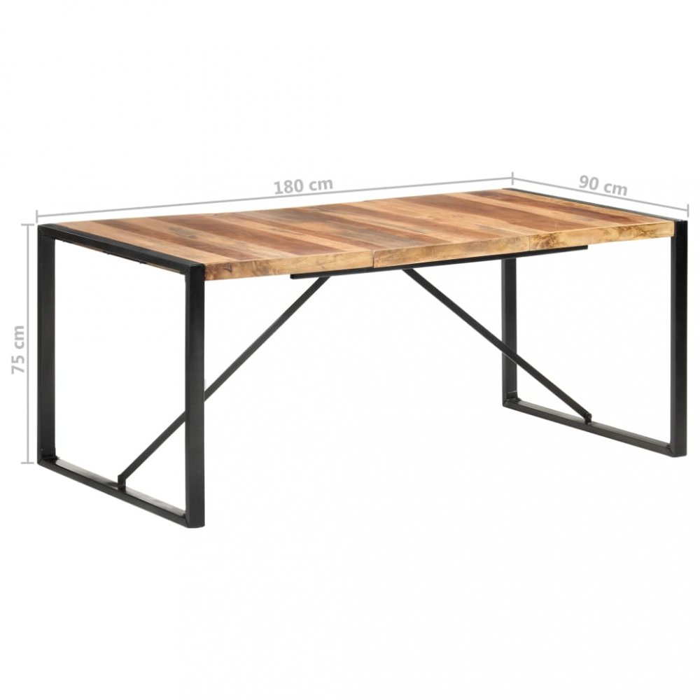 Jídelní stůl masivní dřevo / kov Dekorhome 180x90x75 cm