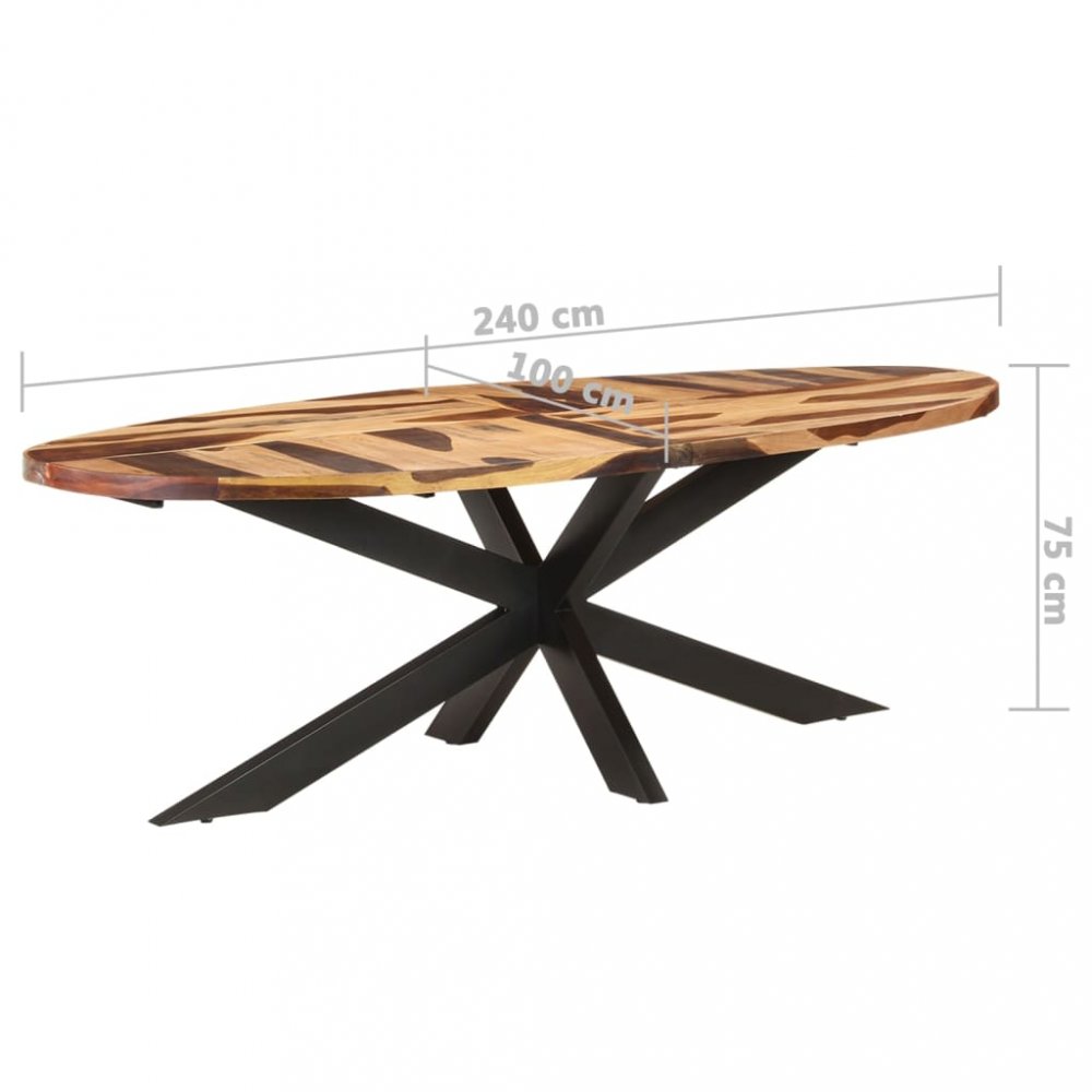 Jedálenský stôl akácie / čierna Dekorhome 240x100x75 cm