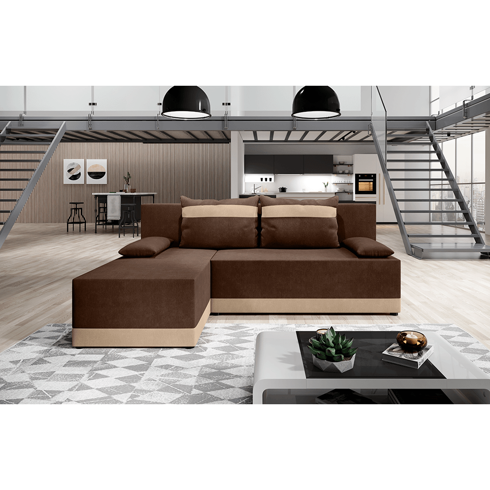 Sedací souprava rozkládací ROMAND Tempo Kondela Hnědá / béžová