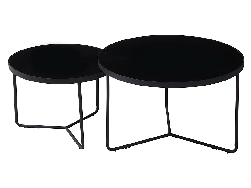 Konferenční stolek 2 ks ITALIA Černá,Konferenční stolek 2 ks ITALIA Černá