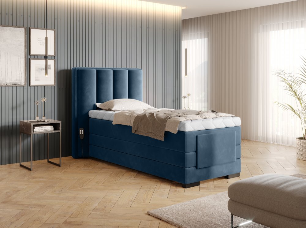 Elektrická polohovacia boxspringová posteľ VERONA Eltap Lukso 40 - modrá