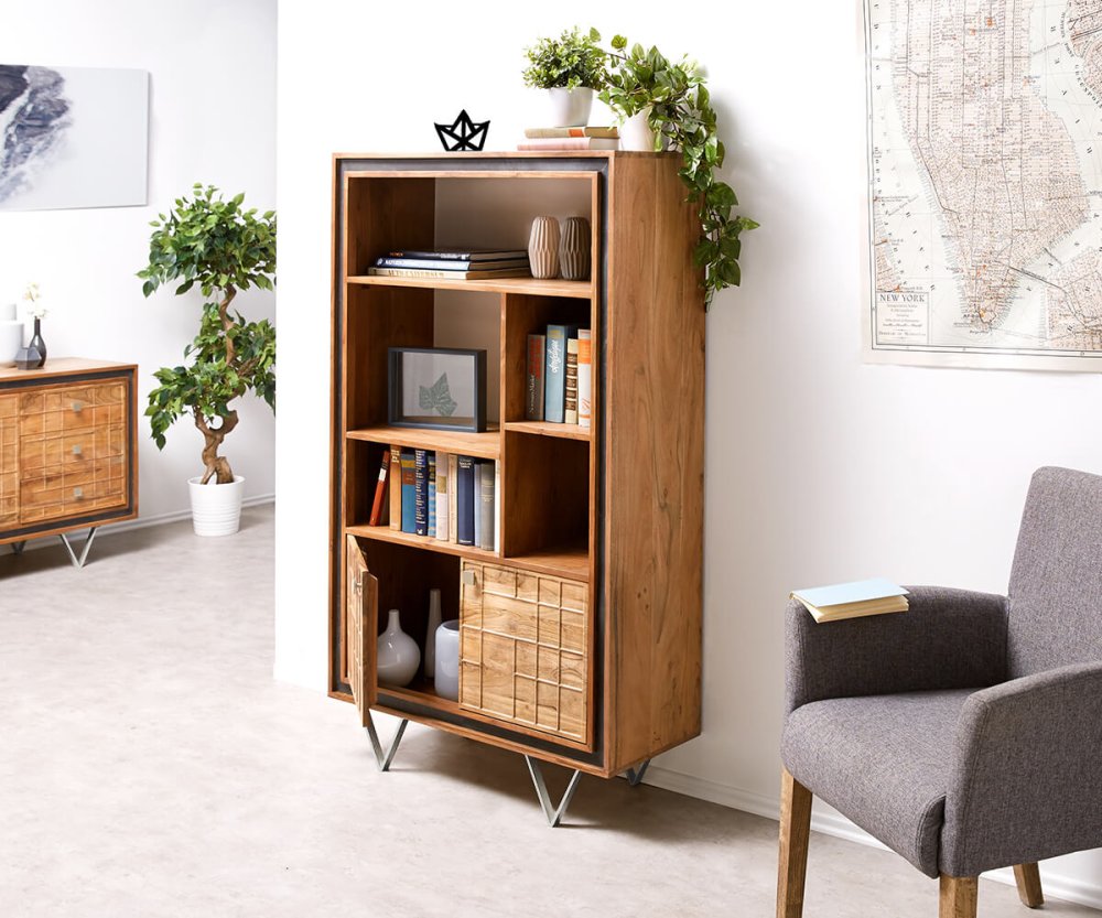 Skříň Stonegrace 88 cm akácie přírodní 3D 2 dvířka Obrázek