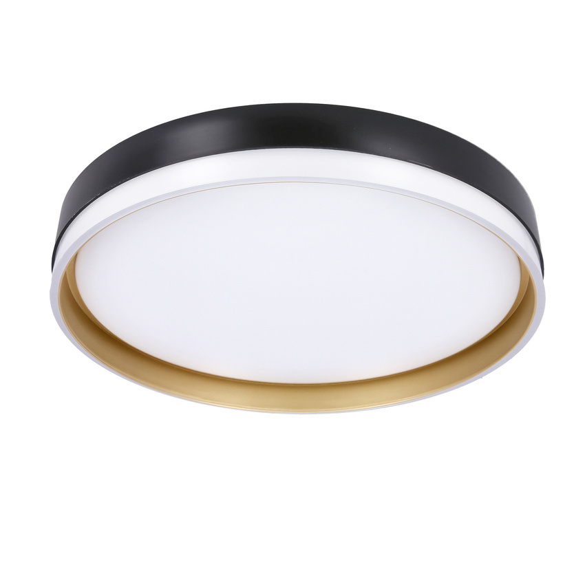 STROPNÁ LAMPA MANHATTAN ČIERNA A BIELA + ZLATÉ LED 38 CM BIELE TIENIDLO