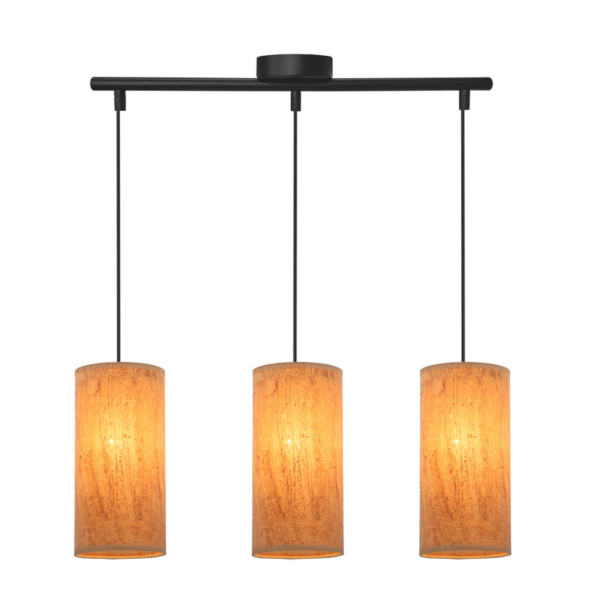 Závesná lampa Aragona 3x60 e27 korkové tienidlo