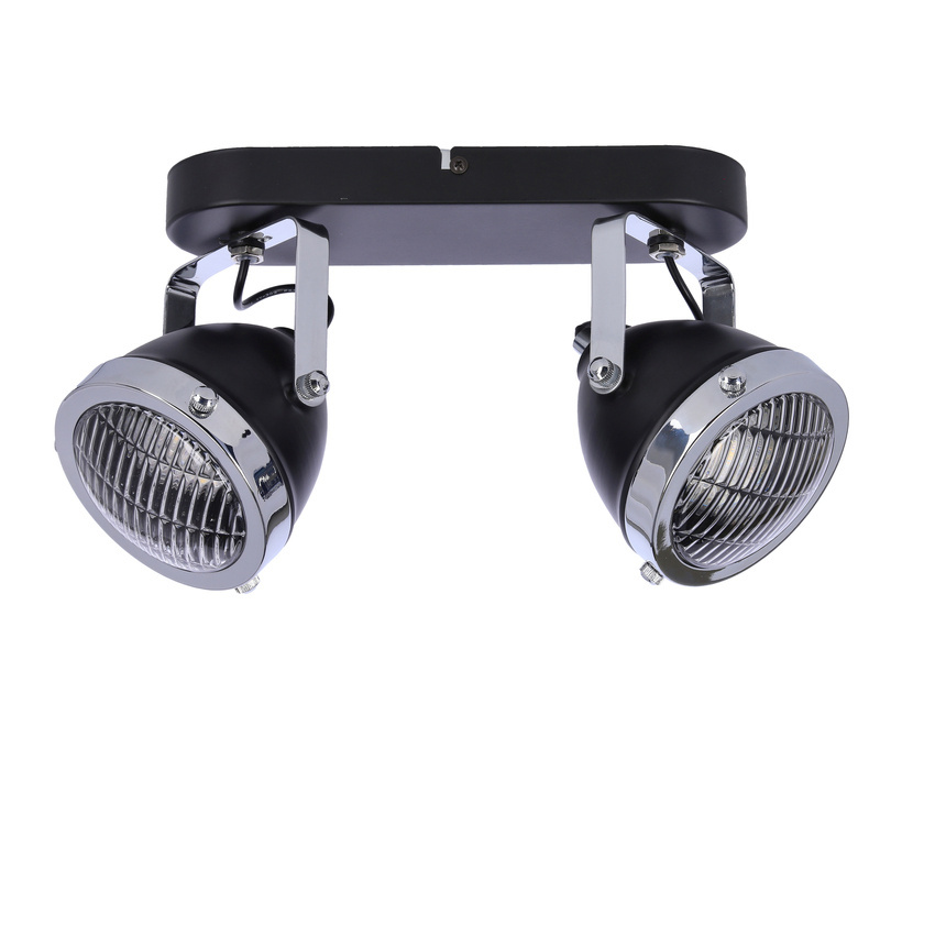 Stropná lampa Crazy 2x15W, čierna, tienidlo GU10, priehľadná