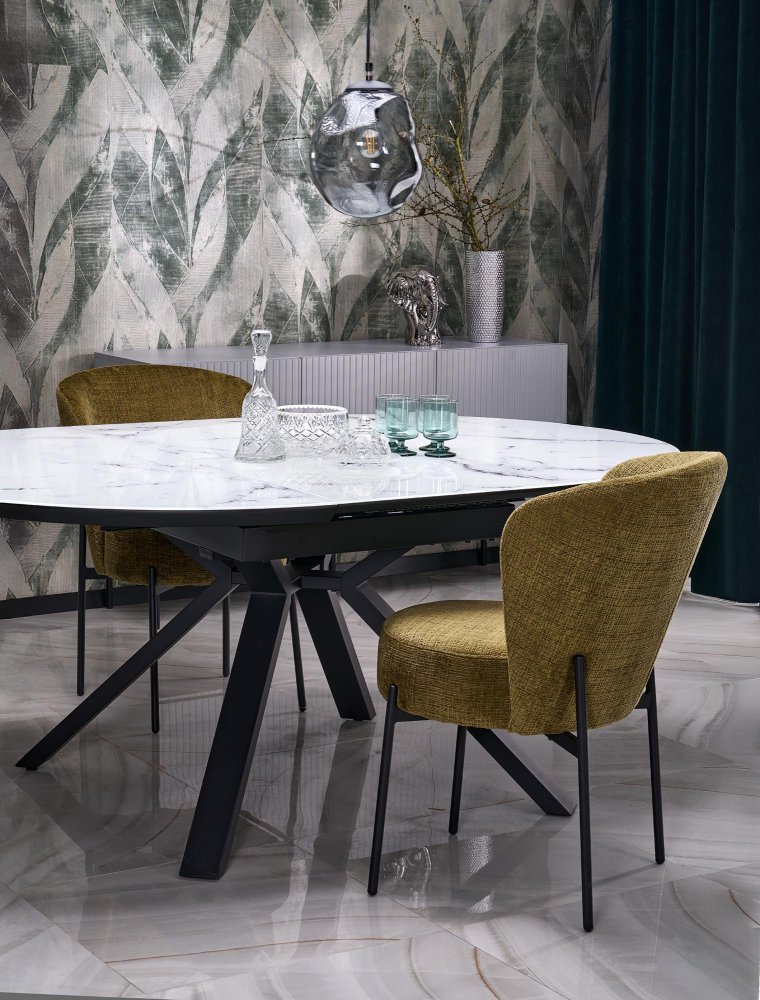 Stùl Vertigo 130/180 Černá Marmur/Černá Obrázek