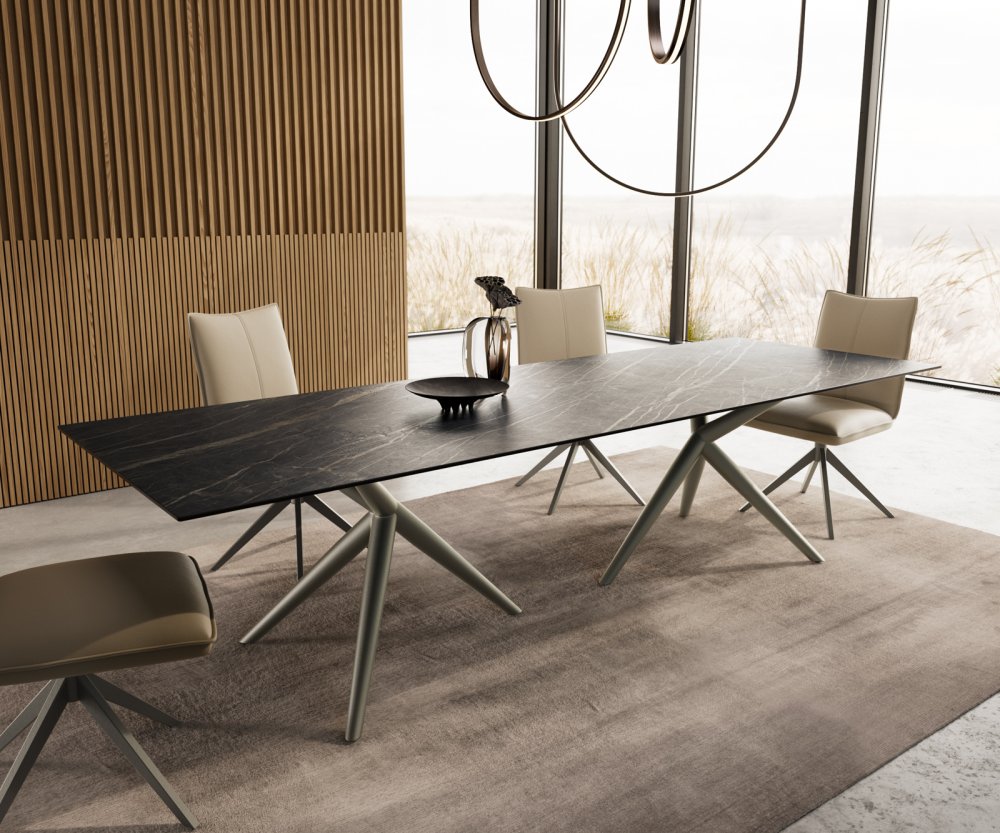 Jedálenský stôl Edge 300x100 keramický Laminam®Noir Desir hnedý