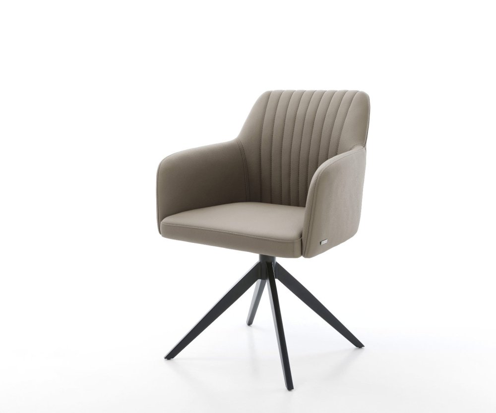 Jídelní židle Greg-Flex pravá kůže tmavě béžová křížová podnož