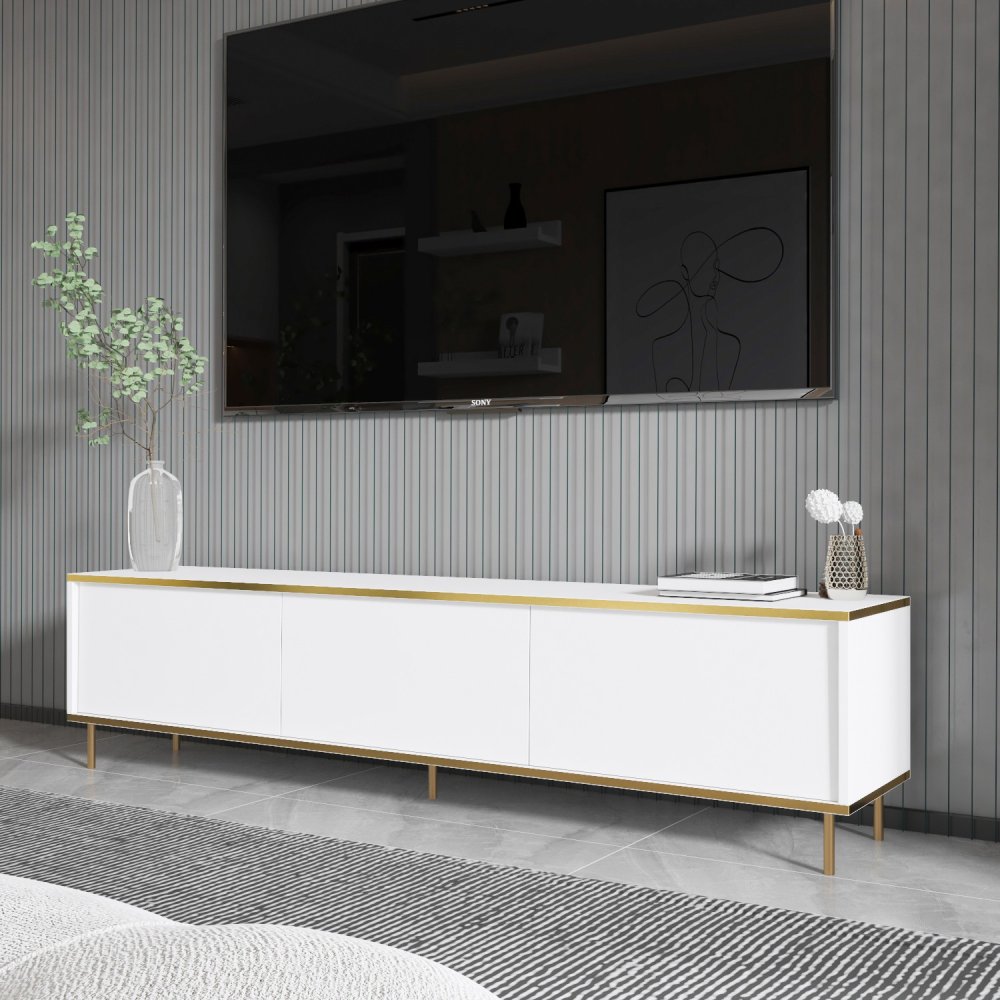 TV stolek Imaj - White, Gold (obrázek 6)
