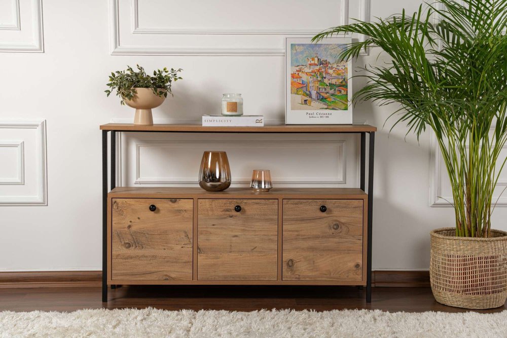 Konzolový stolík Solace - Atlantic Pine, Black