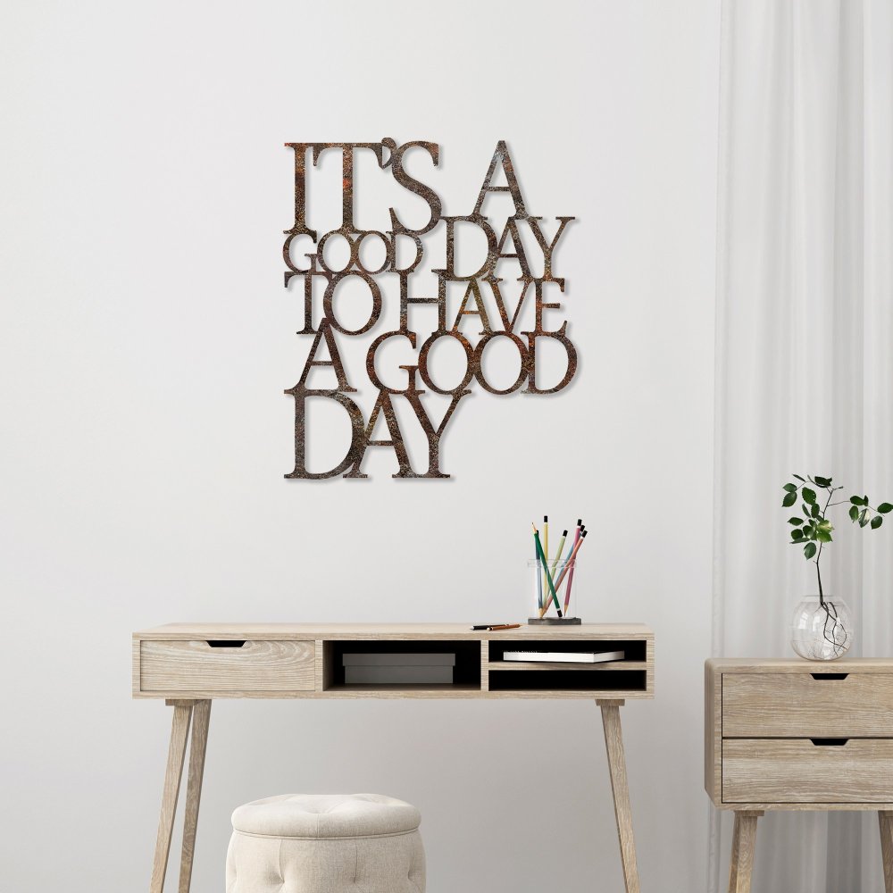Dekoratívny kovový doplnok na stenu Rusty Have a Good Day